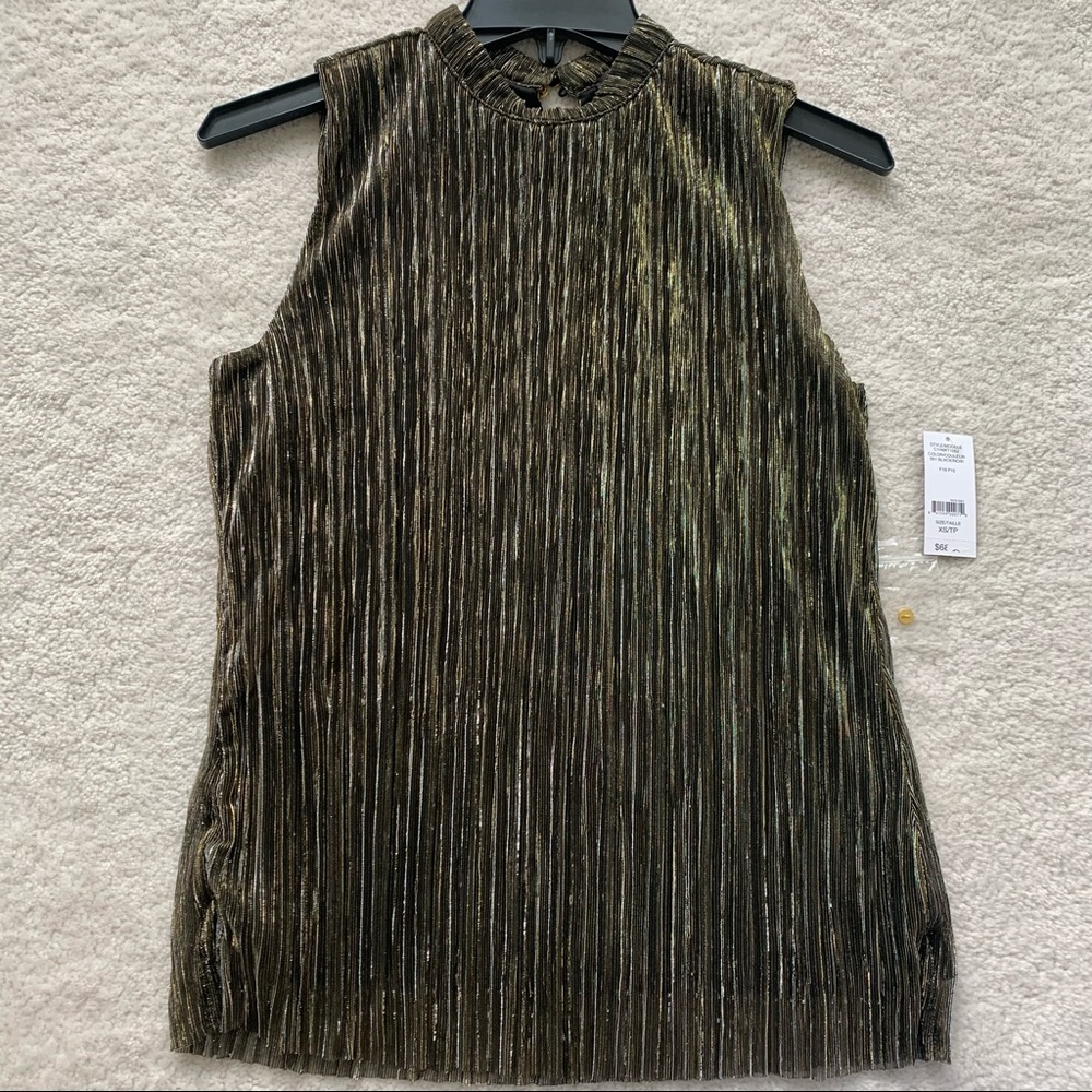 Black Gold Shimmery Sleeveless Top Tank Size XS